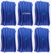 (6) Blue Double Braided 1/2" x 20' HQ Boat Marine DOCK LINES Mooring Rope Cord