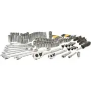 Stanley 145-Piece Mechanics Tool Set SAE 1/4 & 3/8 in. Drive Ratchets Sockets