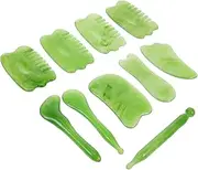 1 Set 10pcs Scraping Massage Tool Facial Beauty Massaging Plates for Neck Arms Body Includes Storage Bag Muscle Relaxation
