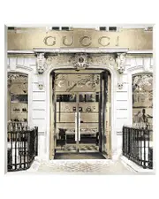 City Fashion Brand Shop Architecture Wall Plaque Wall Art by Madeline Blake
