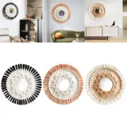 Wall Hanging Mirror, Macrame Fringe Round Mirror for Home, Living Room,