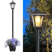 72" Solar Lamp Post Light with Planter, Glass 60 Lumens Solar Lights Outdoor ...