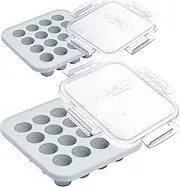 Souper Cubes MyMilk 1/2 oz. Silicone Breast Milk Freezer Trays, Each Pure Platinum Food-Grade Silicone Tray Holds 8 oz., Perfect For Baby Food Freezer Storage, Purees, and More - Gray - 2-Pack