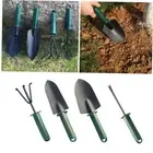 1/4pcs Metal Gardening Shovel Fork Rake Kit Small Three-tooth Harrow for Farm