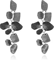 [XYAYOU] Irregular Geometric Slice Shaped Statement Dangle Drop Earrings Jewelry for Women Girls