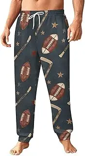[Generic] Men's Sweatpants, Sleek Football and Hockey Theme-15, Polyester Joggers, Sweatpants Jogging Pants for Workout Running