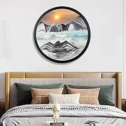 JYBBGO Sand Art, 360° Rotating Wall Art, Modern Minimalist Round Wall Hanging Decor, Gray, 23.6''