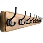 Dseap Coat Rack Wall Mounted: 10 Hooks, 38-1/4" Long, Heavy Duty Wooden Wall