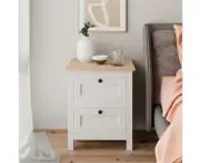 White Country Farmhouse Bedside Table