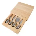 Charcuterie Cheese Board Wooden Stainless Steel Fork Knife Set Tools (5-Piece)