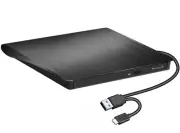 External DVD CD Drive, USB 3.0 Type-C Ultra Slim Drives CD DVD RW Player/DVD ...