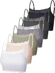 [Bencailor] 6 Pieces Women's Lace Camisoles, Lace Tank Top Cleavage Cover Up Bralette Half Cropped Cami Lace Bra Top for Girls
