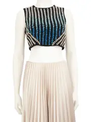 Crystal Embellished Crop Top