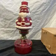 1950s SANTA CLAUS RED Chimney Globe OIL LAMP Hong Kong KSA GLASS Vintage NOS new