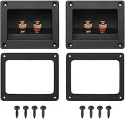 uxcell 2Pcs 3 Inch Square Speaker Box Terminal Cup, 2-Way Subwoofer Plug Connector Double Binding Posts Spring Loaded Jack for Car Stereo Speakers Wire Sub Box