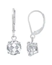 MaxColor Silver 1.80 ct. tw. White Topaz Dangle Earrings