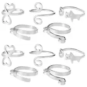 10pcs Adjustable Crochet Rings, Knitting Crochet Loop Rings Open Yarn Tension...