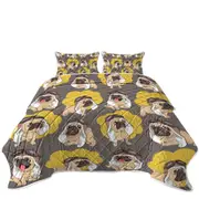 Cute Pilot Pug Coverlet