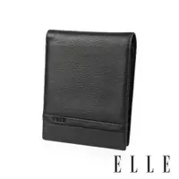 在飛比找ETMall東森購物網優惠-【ELLE HOMME】ELLE牛皮6卡側翻2窗格 短夾/皮