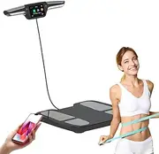 Digital Bathroom Scales, Smart Scale 8 Electrodes High Accurate Rechargeable Composition Analyzer with BMR Index Body Fat Digital Scale Composition Muscle & Fat Measurement Large Display
