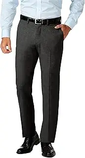 [Haggar] Mens HD00660 J.m Stretch Superflex Waist Slim Fit Flat Front Dress Pant Casual Pants