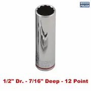 Kincrome K2986 - Deep Socket 1/2" Drive 7/16" (Mirror Polish)