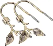 ABOOFAN 2Pcs Leaf Shaped Curtain Holdbacks Handmade Metal Drapery Hooks for Wall Antique Brass Curtain Tiebacks for Drapes Stylish Home Decor Accessories