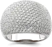 [JewelryWeb] 925 Sterling Silver and CZ Simulated Diamond Brilliant Embers Ring Size 6 15.3mm Wide Band Style-Ring for Women
