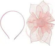 [Healvian] Elegant Mesh Fascinator Headband with Accent for Tea Parties Weddings Special Events Breathable Comfortable Fit Vintage European Style Hair Accessory