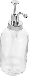 Glass Syrup Dispenser with Pump Lid Reusable Honey Bottle Soap Dispenser Stylish Kitchen Decor Multi Use Transparent Container for Syrup Honey and Liquids