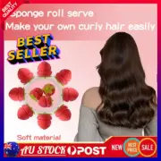 6 PCS Strawberry Hair Curl Sponge Styling Tool Curler Curlers No Heat Women's AT