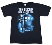 Doctor Who Mens T-Shirt - 11th Doctor Will See You Now Tardis Doc-Hts306 Pure cotton high quality L