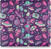 Ufo Aliens Rockets Cartoon Purple Leather Car insurance and registration card holder Car Essentials for Driver Auto Owners Trailer Motorcycle Boat, ufo Aliens rockets cartoon purple, 1 size