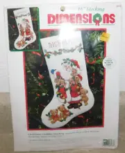Dimensions Christmas Cuddles Stocking Counted Cross Stitch Kit 8473 Bears Santa