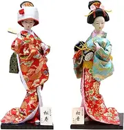 2pcs Japanese Kimono Doll Geisha Figure Ornaments Gift Art Craft Collection/Gift, Home Decorations Geisha Dolls in Beautiful Kimono,#53,12"/4099 (Color : #53, Size : 12")
