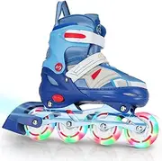 Adjustable Inline Skates for Kids and Adults with Full Light Up Wheels – Outdoor Roller Blades, Roller Skates for Girls and Boys, Men and Adult Women