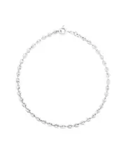 Piazza di Spagna Italian Silver Puffed Mariner Anklet