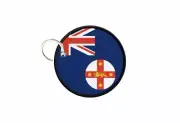 Keychain keyring print flag roundel circle new south wales australia