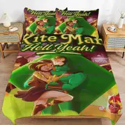 v2369 Bed Sheets Bedding Kite Man Hell Yeah Bedding Sets Ultra Soft Skin-Friendly Duvet Cover 3 Piece, Cute Comforter Cover Bed Set for Boys Girls Ki