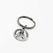 Sacred Heart Of Jesus Charm Keychain, With Jesus In My Heart I Can Do Anything