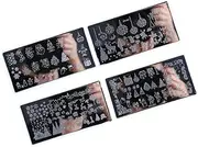 4pcs Nail Stamp Plate Christmas Nail Stencils Nail Plate Nail Art Stamping kit Christmas Nail Stamping Plates Nail Art Stamping Plates Halloween Seal