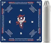 WZMYO Mahjong Mat, 31.5x31.5 Inch 3mm Thickened American Mahjong Mat for Table with Rules Printed,Anti-Slip, Noise Reduction Mahjong Gift (Navy Blue)