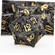 Metal DND Dice Set Tree of Life Dice with Box, Dungeons and Dragons Gold Black