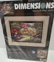 Dimensions Stamped Cross Stitch Kit Cobblestone Retreat Finished 14" x 10"