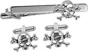 [GLSTOY] Skull Tie Clip Set Stylish Metal Tie Clips for Men for Weddings Parties
