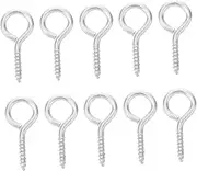 10pcs Heavy Duty Eye Screw Hooks Anti Rust Self Tapping Eye Bolts for Wood Ideal for Indoor and Outdoor Cable Wire Fixing