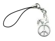 Peace Dove Cell Phone Pendant Miniblings Pigeon Characters Bird Silver