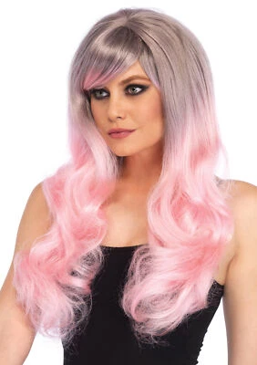 Leg Avenue A1531 Two-Tone Long Wavy Wig Grey/Pink