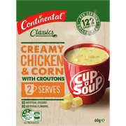 Continental Classics Cup a Soup Creamy Chicken & Corn With Croutons 60g
