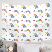 Colorful Rainbows Unicorns and Stars Tapestry
